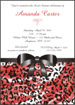 Leopard Spots, Red, with Bow, Sweet 16 Birthday Invitation