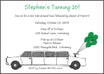 White Limo Sweet 16 Birthday Invitation