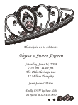 Tilted Tiara Silver and Pink Sweet 16 Invitation