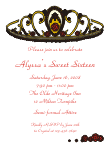 Whole tiara Gold and Red Birthday Invitation