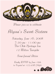 Whole tiara Gold and Pink Birthday Invitation