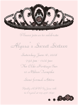 Whole tiara Silver and Pink Birthday Invitation