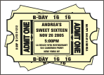 Stack of Tickets Sweet Sixteen Invitation