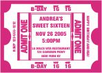 Sweet 16 Ticket, Dark Pink, Birthday Invitation