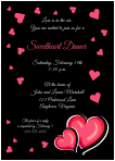 Hearts on Black Valentine Invitation