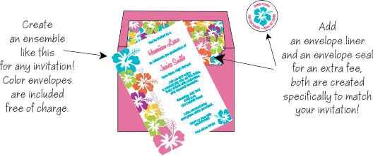 Hibiscus Luau Party Invitations