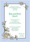 Daisies Blue Border Anniversary Invitation