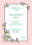 Daisies Pink Border Anniversary Invitation
