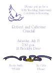 Dove with Ribbon Anniversary Invitation