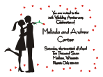 Kissing Couple Anniversary Invitation