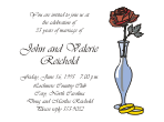 Rose with Ring 2 Anniversary Invitation