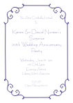 Scrollwork-Navy Anniversary Invitation