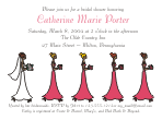 Bride and Maids, Bouquet Bridal Shower Invitation