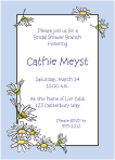 Daisies Blue Border Bridal Shower Invitation