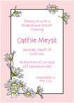 Daisies Pink Border Bridal Shower Invitation
