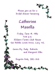 Purple Glories Bridal Shower Invitation