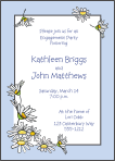Daisies Blue Border Engagement Celebration Invitation