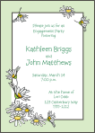 Daisies Green Border Engagement Celebration Invitation
