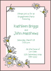 Daisies Pink Border Engagement Celebration Invitation