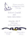 Dove with Ribbon Engagement Celebration Invitation