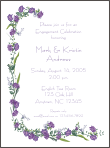 Floral Drape - All Purple Engagement Celebration Invitation