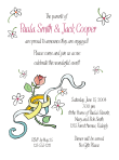 Rings with Ribbon Engagement Celebration Invitation