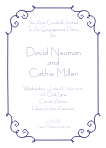 Scrollwork-Navy Engagement Celebration Invitation