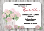 Pink Hydrangea Gray Wood Panel Wedding Invitation