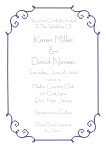 Scrollwork-Navy Wedding Invitation