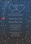 Under the Stars with Heart Comet Wedding Invitation