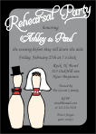 Bowling Bride and Groom Rehearsal Dinner Invitation