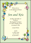 Flowers and Butterflies Green Rehearsal Dinner Invitation