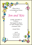 Flowers and Butterflies ivory Rehearsal Dinner Invitation