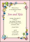 Flowers and Butterflies Pink Rehearsal Dinner Invitation