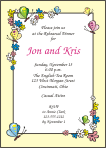 Flowers and Butterflies Yellow Rehearsal Dinner Invitation