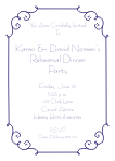 Scrollwork-Navy Rehearsal Dinner Invitation