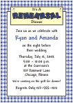 Blue Tablecloth Rehearsal Dinner Invitation