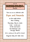 Brown and Pink Tablecloth Rehearsal Dinner Invitation