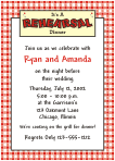 Red Tablecloth Rehearsal Dinner Invitation