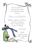 Wine and Cheese Curly Border Rehearsal Dinner Invitation