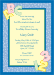 Alphabet Blue Baby Shower Invitation