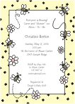Bumblebees / Flowers Yellow Baby Shower Invitation