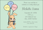 Bunny and Balloons 2 Baby Shower Invitation
