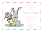 Bunny with Flower Pot<br>Baby Shower Invitation