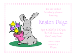 Bunny with Flower Pot 2<br>Baby Shower Invitation