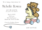 Hobby Teddy, Pastel Colors Baby Shower Invitation