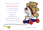 Hobby Teddy, primary Colors Baby Shower Invitations