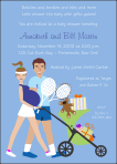 Pregnant with husband Tennis Baby Shower Invitation