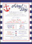 Sailing Anchor Baby Shower Invitation
