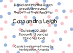 Pink and Blue Polka Dots Birth Announcements